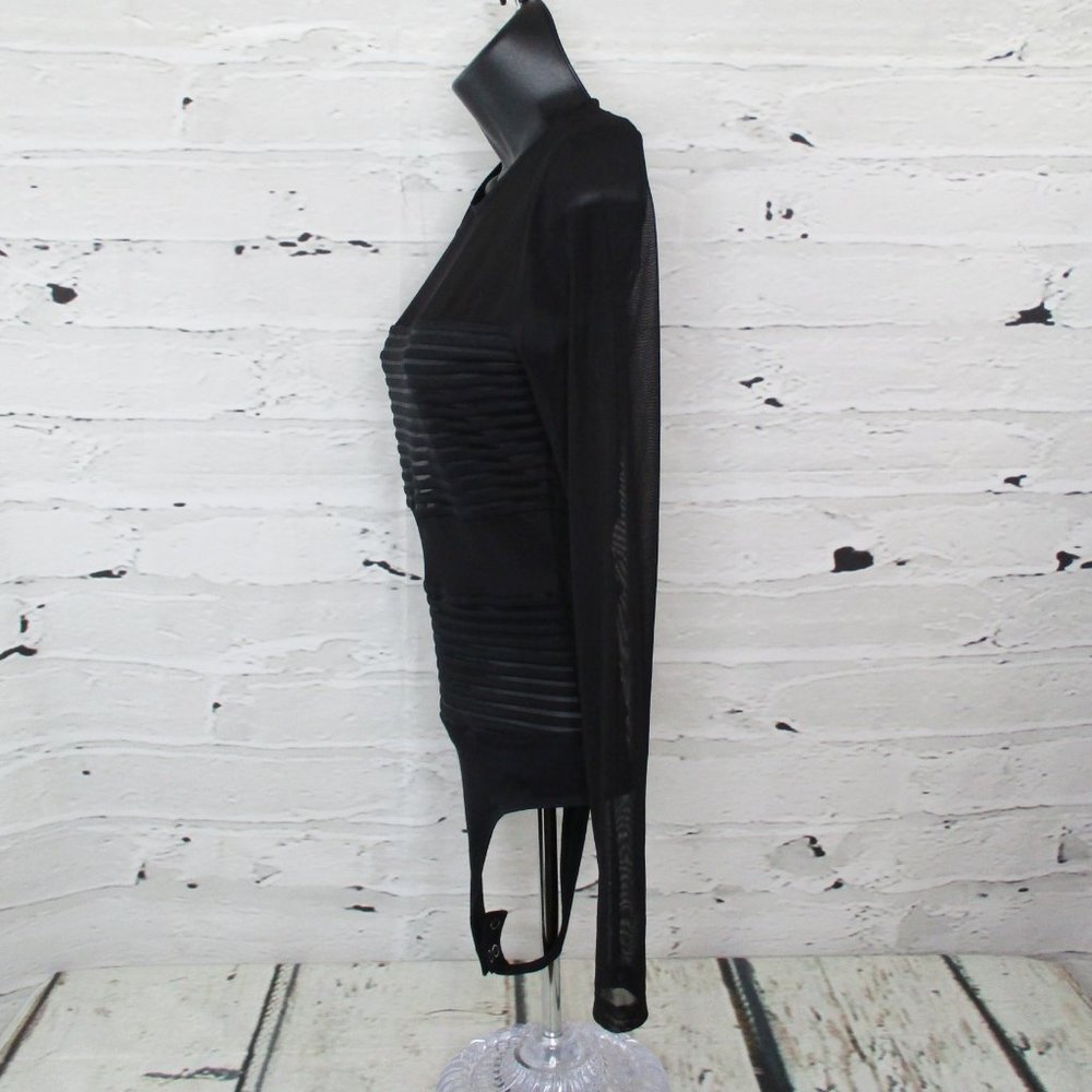 Forever 21 Juniors Sheer Striped Cheeky Bodysuit - Picture 6 of 10